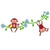 Stickerscape Double Monkey Vine Wall Stickers - Regular Size