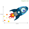 Stickerscape Flying Rocket Wall Sticker in Blue - Regular Size