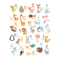 Stickerscape Illustrated Animal Alphabet Wall Sticker Set - Large Size
