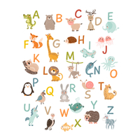 Stickerscape Illustrated Animal Alphabet Wall Sticker Set - Regular Size