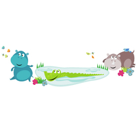 Stickerscape Jungle Watering Hole Wall Stickers - Large Size