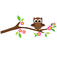 Stickerscape Owl On A Tree Branch Wall Sticker - Left Facing