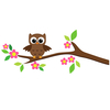 Stickerscape Owl On A Tree Branch Wall Sticker - Right Facing