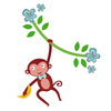 Stickerscape Single Monkey Vine Wall Stickers - Large Size