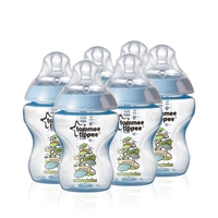 Tommee Tippee Closer to Nature Decorated Feeding Bottle Blue 6 Pack