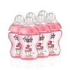 Tommee Tippee Closer to Nature Decorated Feeding Bottle Pink 6 Pack