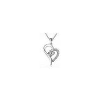 65D 18K White Gold Plated Heart Necklace and Drop Earings Set