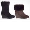 Ladies Wedge Australian Sheepskin Zippyboots Size 6 in Black
