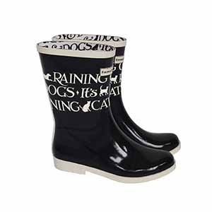 Black Toast Calf Length Welly