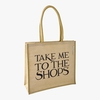 Black Toast To The Shops Jute Bag