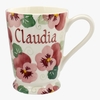 Personalised Pink Pansy Cocoa Mug