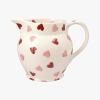 Seconds Pink Hearts 1 1/2 Pint Jug