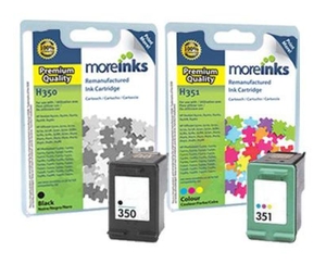 2 Remanufactured Ink Cartridges to Replace HP 350 HP 351 Black TriColour Capacity 22 ml