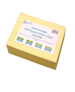 2Work Heavyweight Cloth Yellow (Pack of 25)
