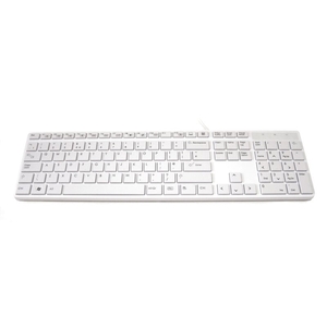Accuratus 301 keyboard is a soft touch; full key layout; slimline keyboard; USB connected in white