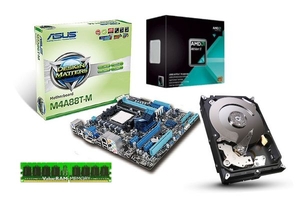 AMD Bundle with AMD 250 Processor Asus M4A88T-M Motherboard 4GB DDR3 Memory and 500GB Seagate Hard Drive