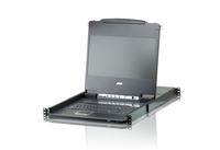 Aten CL6708MW-ATA-EE - Single Rail DVI Full HD LCD Console 8 Port KVM Switch