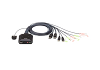 Aten CS22DP-AT - 2-Port - USB - DisplayPort Cable - KVM Switch