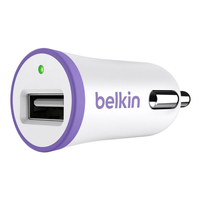 Belkin 1amp Universal Micro Car Charger For Iphone Ipod & Smartphones - Purple