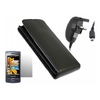 Black Clip On Flip Case LCD Screen Protector Mains Charger Samsung B7300