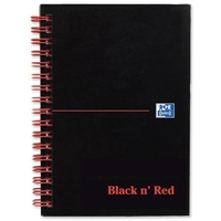 Black n Red Notebook Soft Cover Wirebound Perforated 90gsm Ruled 100 Pages A6 Ref H66370 [Pack 10]