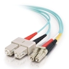 C2G LC-SC 10Gb 50/125 OM3 Duplex Multimode PVC Fiber Optic Cable (LSZH) - Network cable - LC multi-mode (M) - SC multi-mode (M) - 30 m - fibre optic - 50 / 125 micron - OM3 - halogen-free - aqua