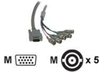C2G,  Premium HD15 Male to 5-BNC Male Video Cable,  3m
