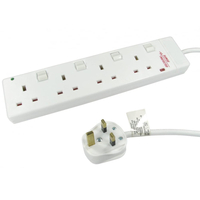 Cables Direct RB-03-4GANGSWD - Power Extension 3m - 4 AC Outlets - Indoor