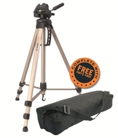 Camlink TP-2800 3 Way Pan Level & Tilt Head Tripod With Case Extends to 163cm