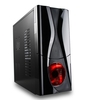 Casecom Shiny Black Mid Tower Case with Front 120mm Red LED Fan - No PSU