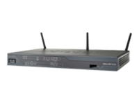 Cisco 881W Integrated Services Router - Wireless router + 4-port switch - EN,  Fast EN,  802.11b,  802.11g,  802.11n (draft 2.0) - Cisco IOS Advanced Security