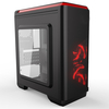 CIT Lightspeed Micro ATX Black Tower Case With Inbuilt LED Light System 2x LED Red Fans
