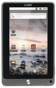 Coby Kyros Tablet PC,  Cortex A8 1GHz,  4GB Flash,  512MB RAM,  7" Capacitive Touch,  Wifi,  Mini HDMI,  Camera,  Android 2.3