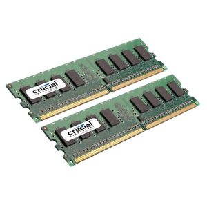 Crucial - Memory - 8 GB: 2 x 4 GB - DIMM 240-pin - DDR2 - 667 MHz / PC2-5300 - CL5 - 1.8 V - unbuffered - non-ECC