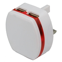 Dual USB At Home LED Compact Charger (White) For JCB Sitemaster TP802