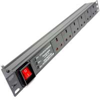 Dynamode LMS Data 6-Way 1U 19-inch Horizontal Rackmount PDU & Surge Protection (13A)
