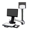 Ergotron StyleView Sit-Stand Combo System With Medium Silver CPU Holder