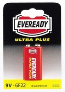 Eveready 6F22BIUP Silver 9V Zinc Battery - 1 Pack