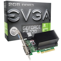 EVGA GT 720 2GB DDR3 VGA DVI HDMI PCI-E Low Profile Graphics Card