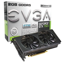 EVGA GTX 750 Ti FTW ACX 2GB GDDR5 DVI HDMI DisplayPort PCI-E Graphics Card