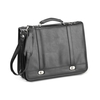 Falcon Flapover 15.6" Briefcase - Black - Synthetic leather DuraBuck - 2 large main compartments - For 15.6" Laptops