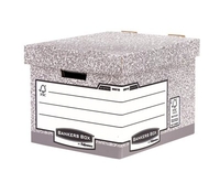 Fellowes Bankers Storage Box with Fastfold Automatic Assembly - 10 Pack