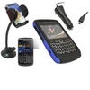 FuZion Blue Black 2 Part Case LCD Guard Holder and Car Charger - BlackBerry 9700 Bold 9780 Onyx