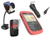 FuZion Red 2 Part Case LCD Protector Holder and Car Charger - BlackBerry 8520 Curve 9300 3G
