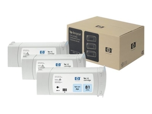 HP 81 Multi-pack 3x Light Cyan Original Ink Cartridge - Standard Yield 680ml - C5070A