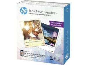 HP Social Media Snapshots Removable 10x13cm Sticky Photo Paper - 25 Sheets