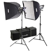 Interfit INT418 Stellar X Twin Head + Softbox Kit 150w Flash
