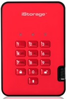 iStorage diskAshur2 256-bit 1TB USB 3.1 secure encrypted solid-state drive - Fiery Red