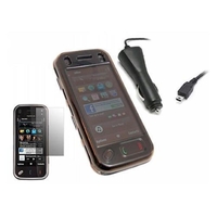 iTalkOnline Black ProGel Case LCD Screen Protector Car Charger - Nokia N97 Mini