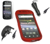 iTALKonline Red Hybrid Case Screen Protector Car And Mains Charger Samsung Google Nexus S I9020